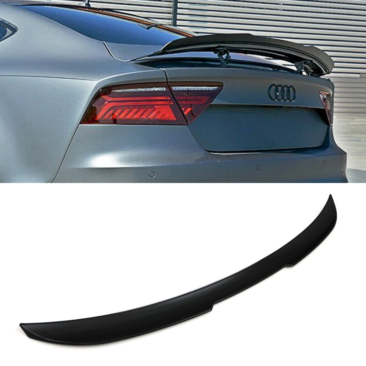 Gravity Performance Rear Spoiler Add On Lip Gloss Black - Audi A7 MK1 12-18