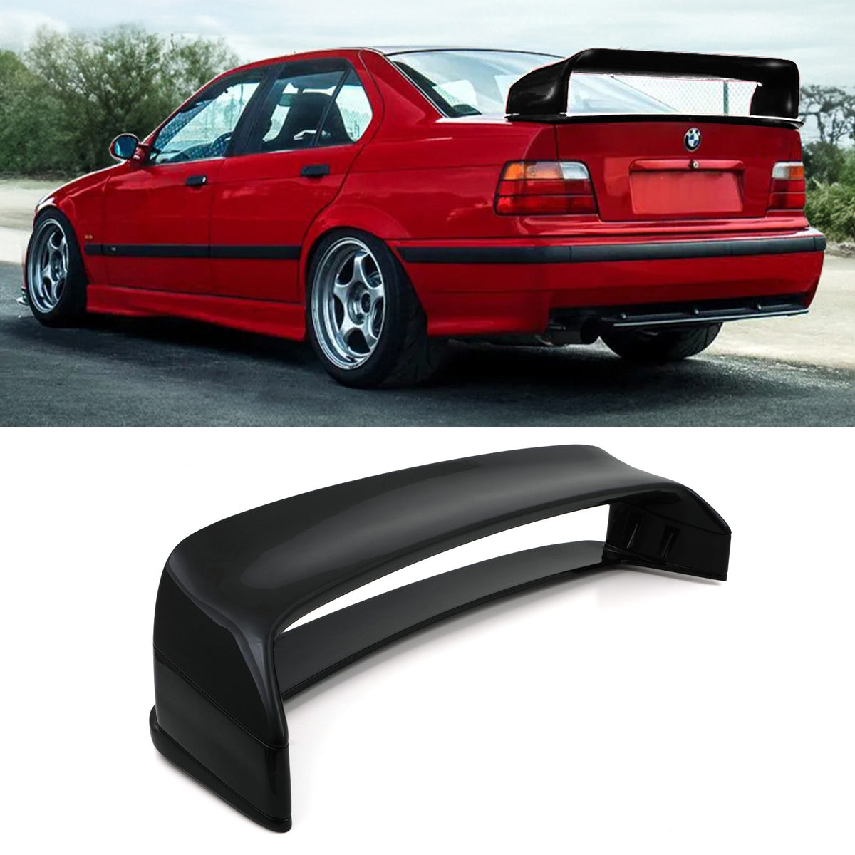 Gravity Performance Gloss Black Rear Spoiler Wing - BMW 3 Series E36 92-99