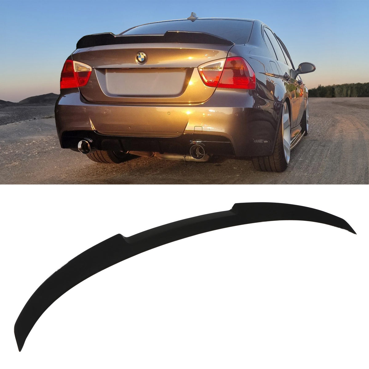 Gravity Performance M4 Style Gloss Black Rear Spoiler - BMW 3 Series E90 05-11