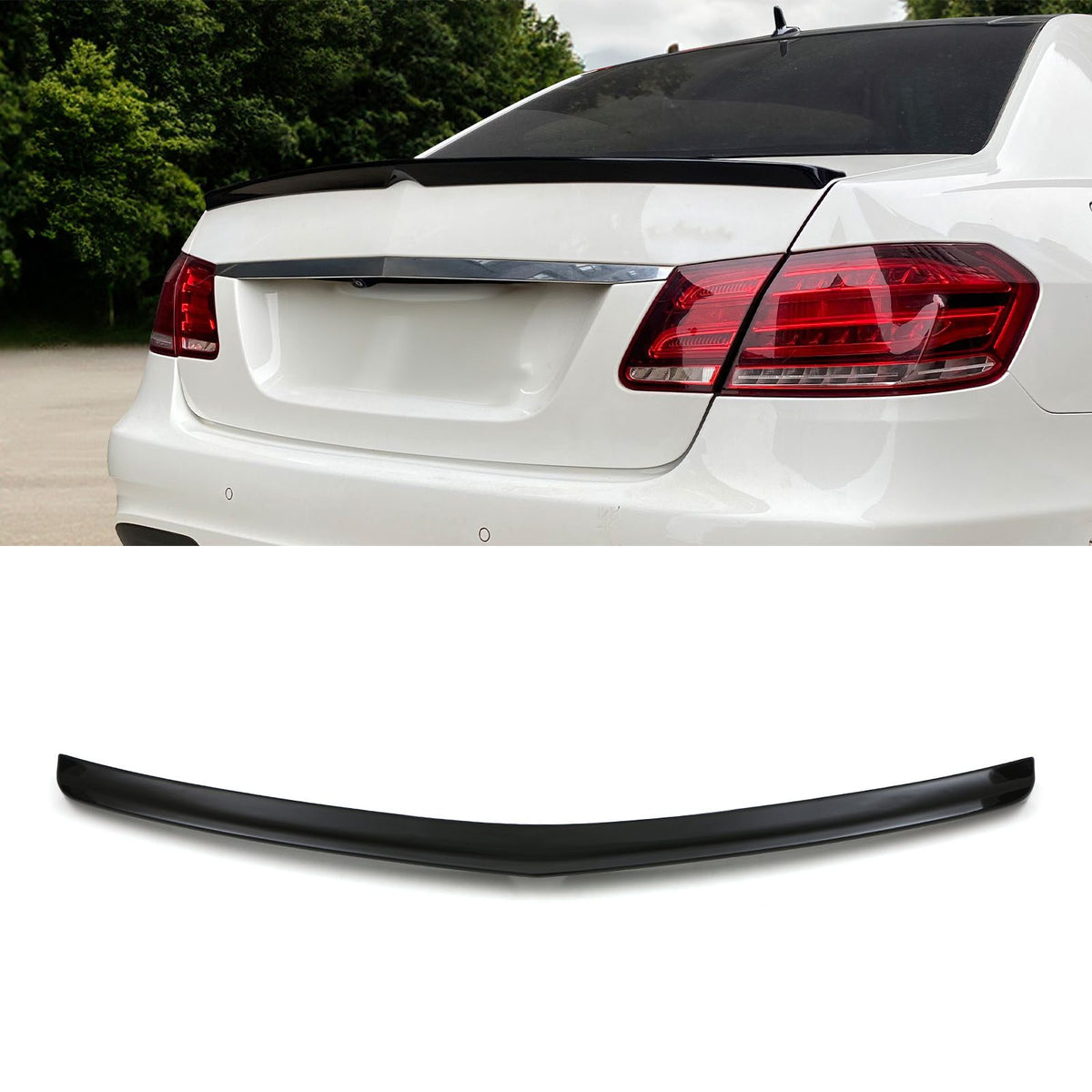 Gravity Performance Gloss Black Rear Spoiler Lip - Mercedes Benz E Class W212 09-16
