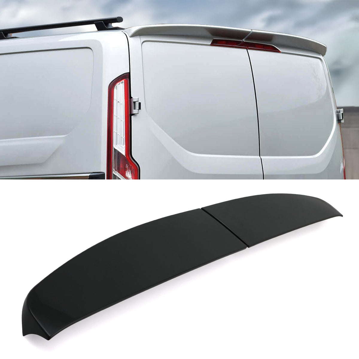 Gravity Performance Rear Barn Door Style Spoiler Gloss Black - Ford Transit Custom 12-22