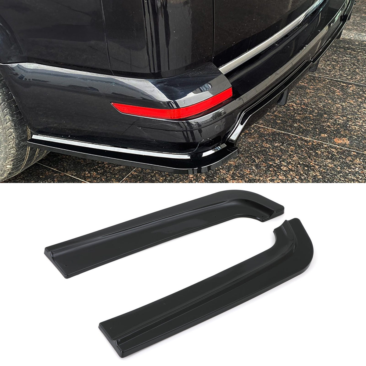 Gravity Performance Rear Bumper Spat Diffuser Gloss Black - VW Volkswagen Transporter T6 2016+