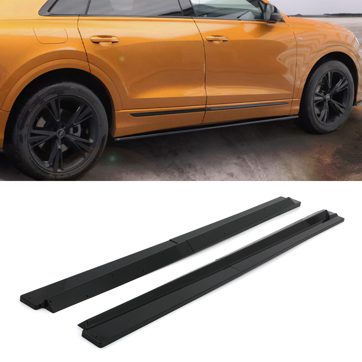 Gravity Performance Gloss Black Side Skirts - Audi Q8 S-Line 2018+