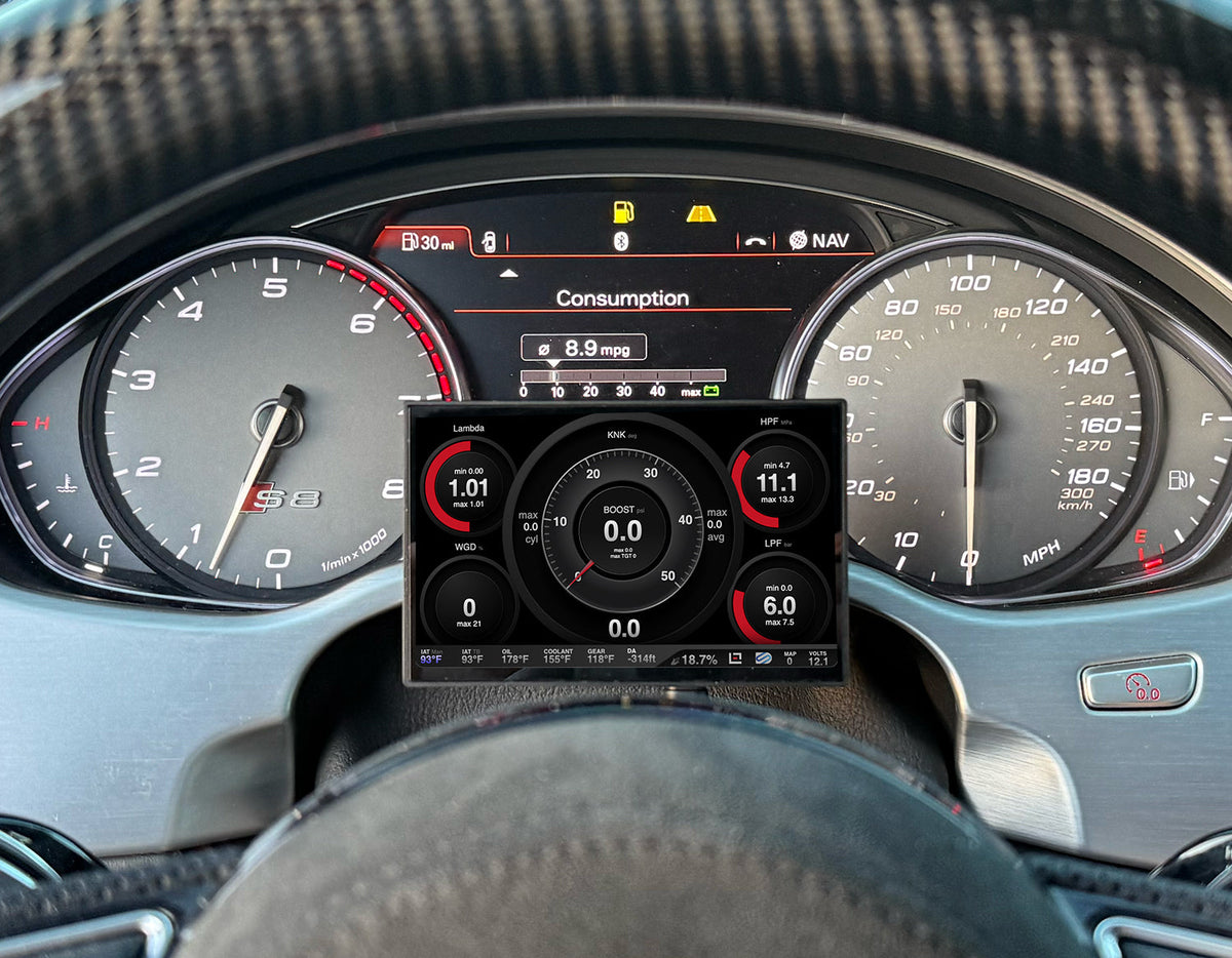 BtRes M1 Compact Display - Audi R8 - Smart OBD2 power adapter - Locked