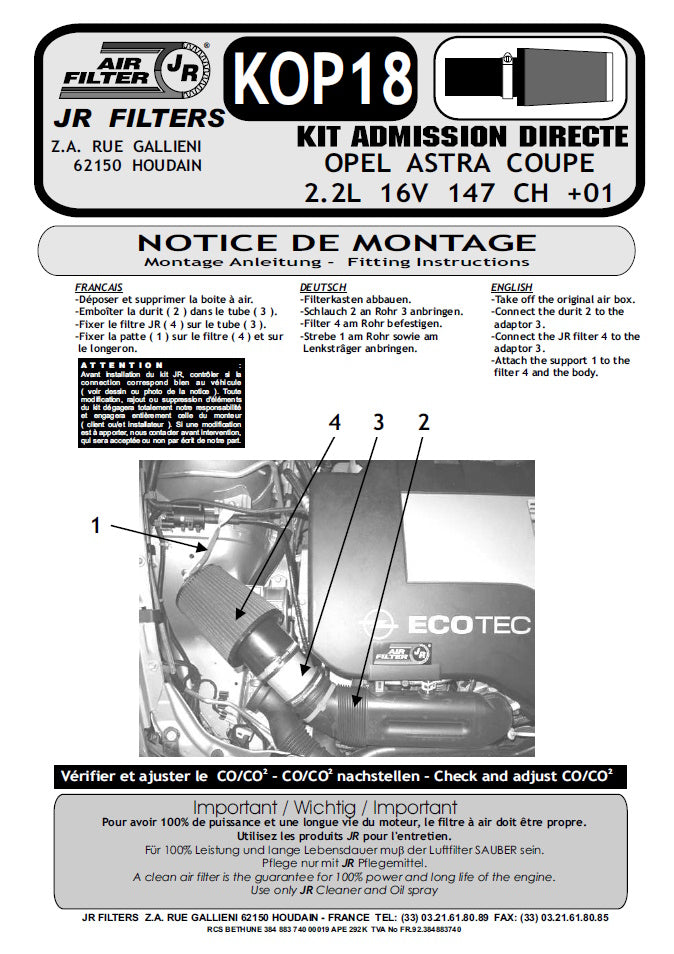 Blk Ind Kit Astra 2.2 16v Coupe