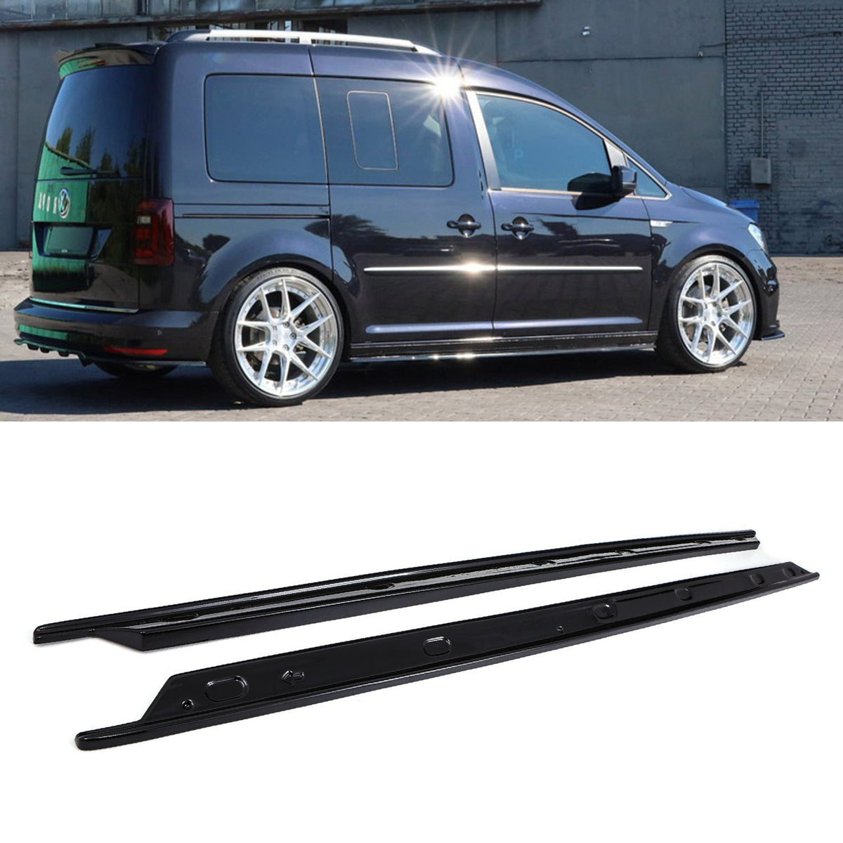 Gravity Performance Side Skirts Gloss Black - VW Caddy MK5 LWB 2020+