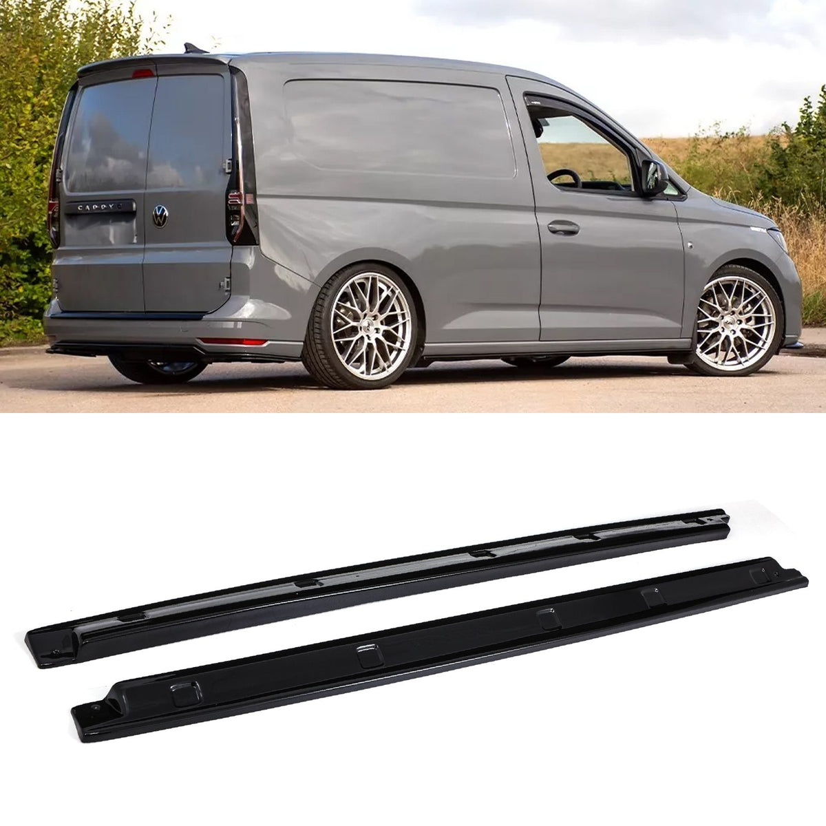Gravity Performance Side Skirts Lip Gloss Black - VW Caddy MK5 SWB 2020+
