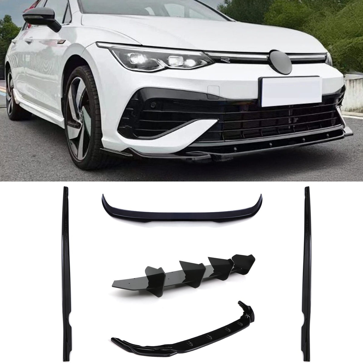 Gravity Performance Aero Body Kit Gloss Black - VW Golf MK8 R 2020+-2