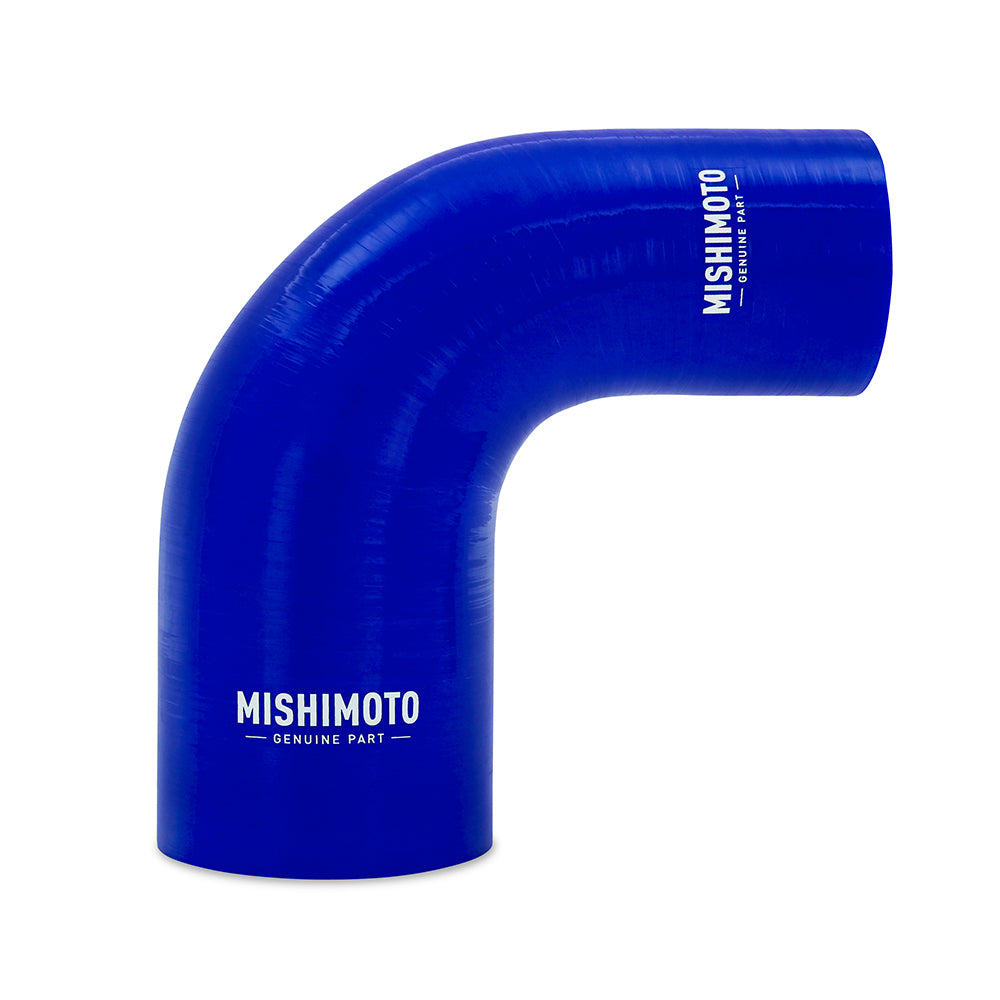 Mishimoto Silicone Reducer Coupler, 90 Degree, 3" to 3.5" - Blue