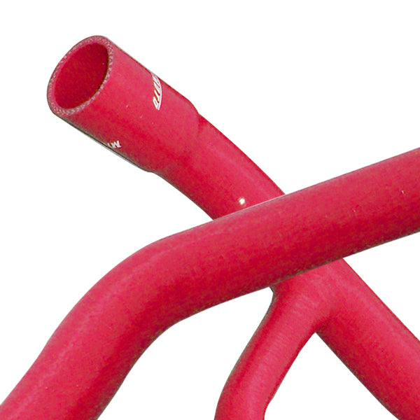 Mishimoto Mustang GT red radiator hose detail
