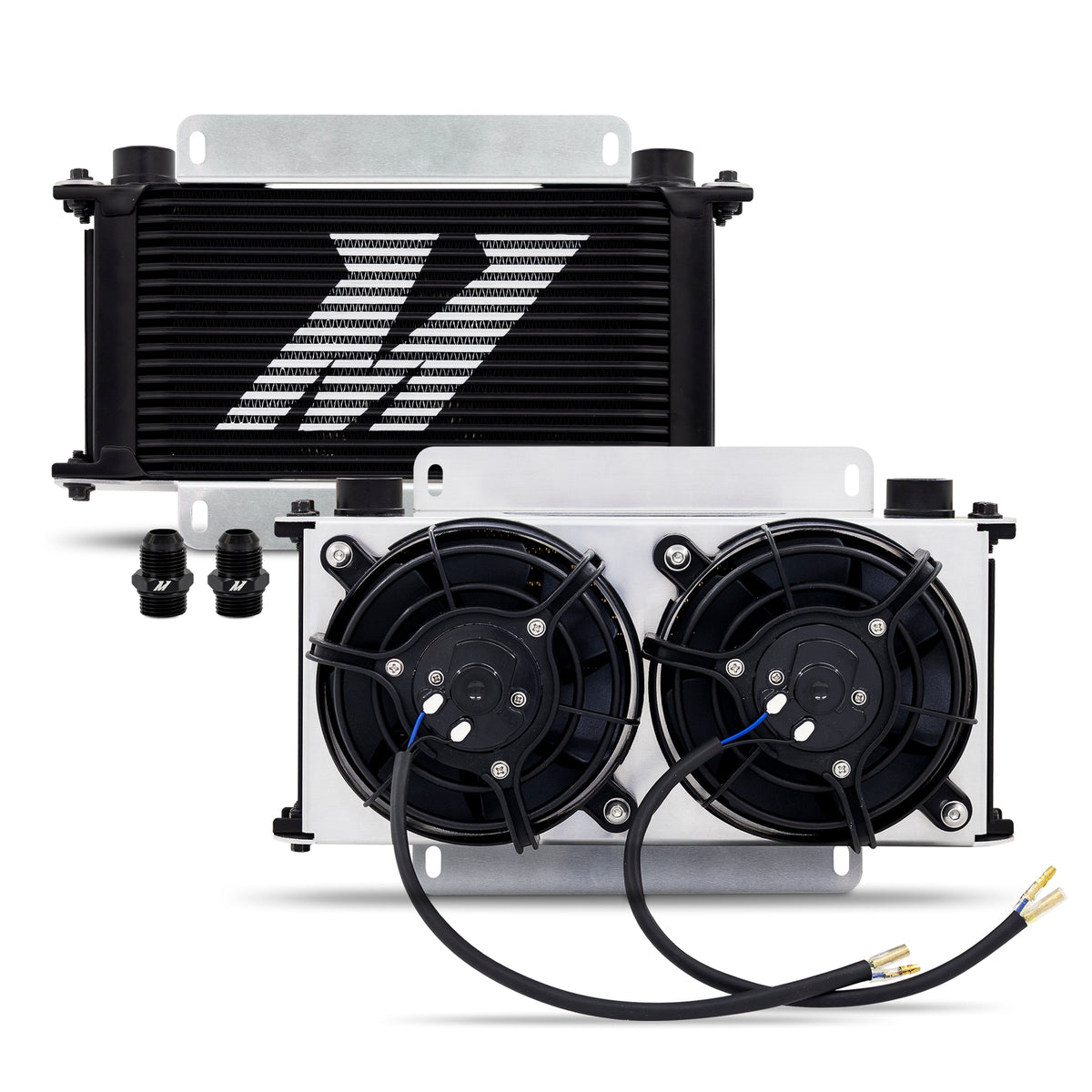 Mishimoto Universal Oil Cooler Kit, 19-Row Cooler + 2x 5" Fans
