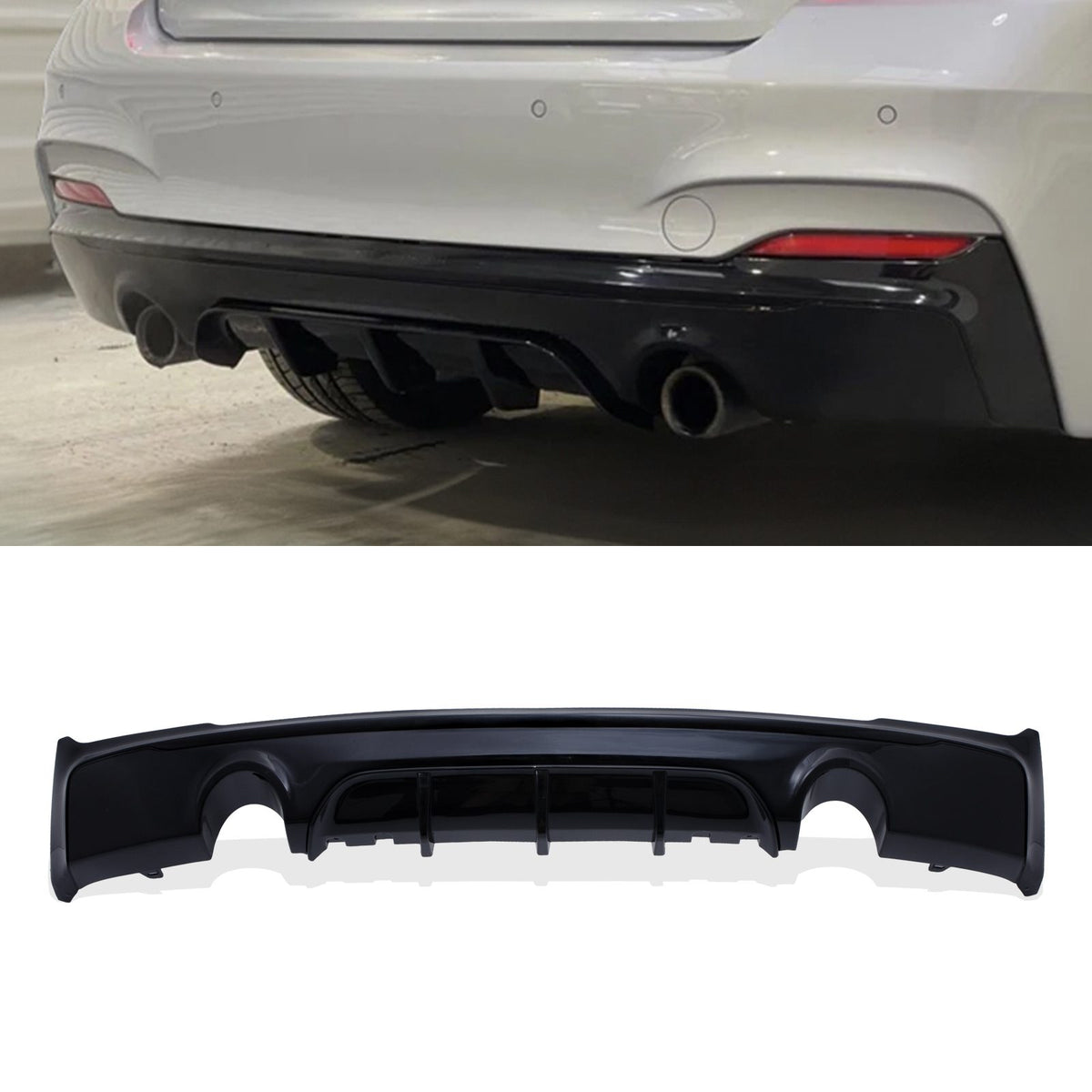 Gravity Performance M Performance Style Rear Dual Exit Diffuser Gloss Black – BMW 2 Series F22/F23 2014–2021