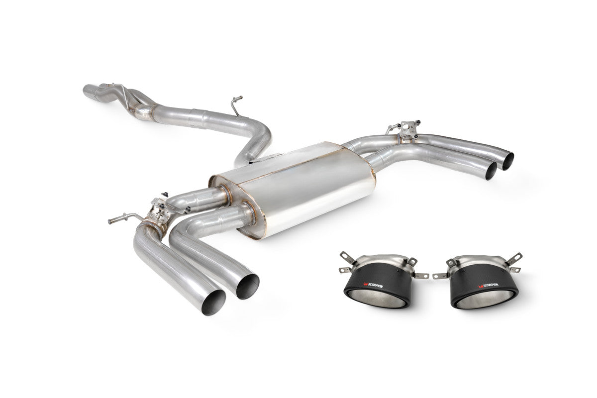 RS3 8Y Saloon Non-Resonated Cat/GPF-back system with elec valves-1