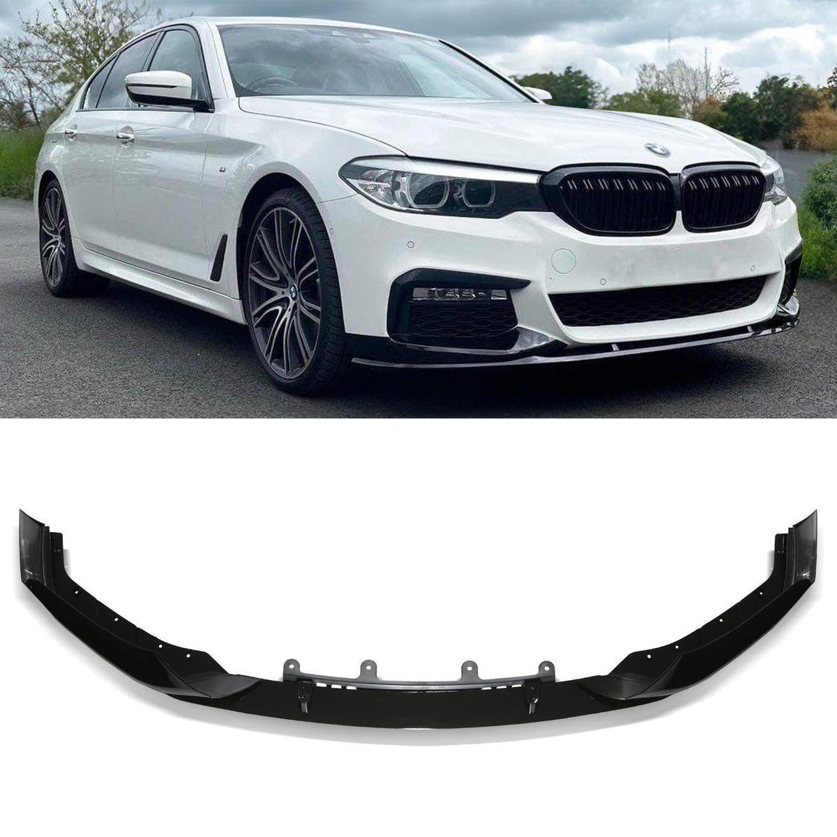 Gravity Performance Gloss Black M Style Front Lip Splitter - BMW 5 Series G30 17-20