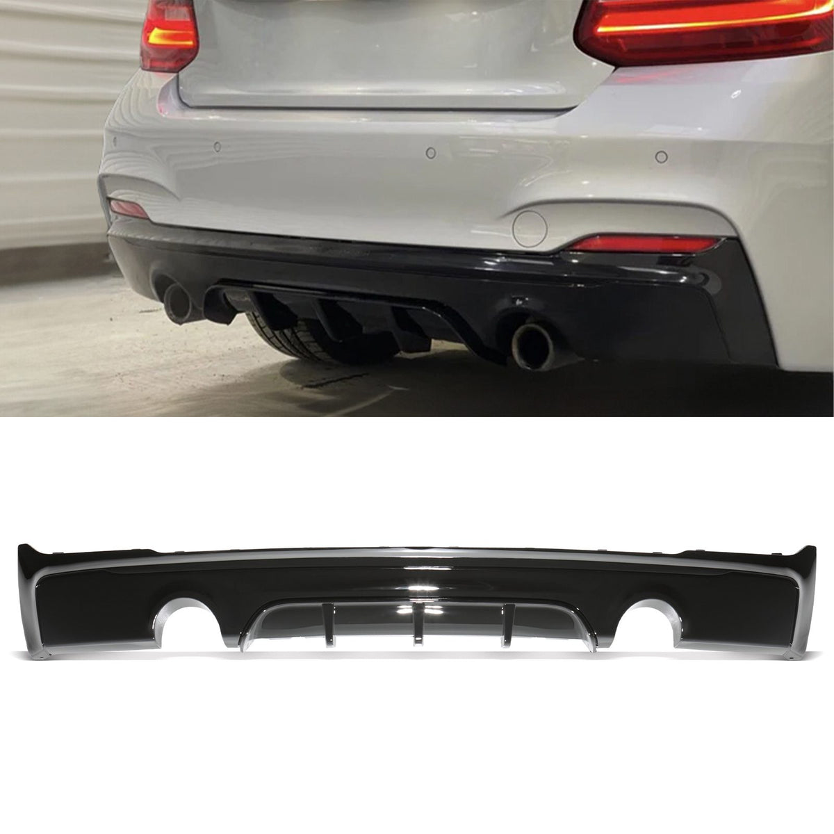 Gravity Performance M Style Dual Exit Rear Diffuser - BMW 2 Series F22 F23 14-21