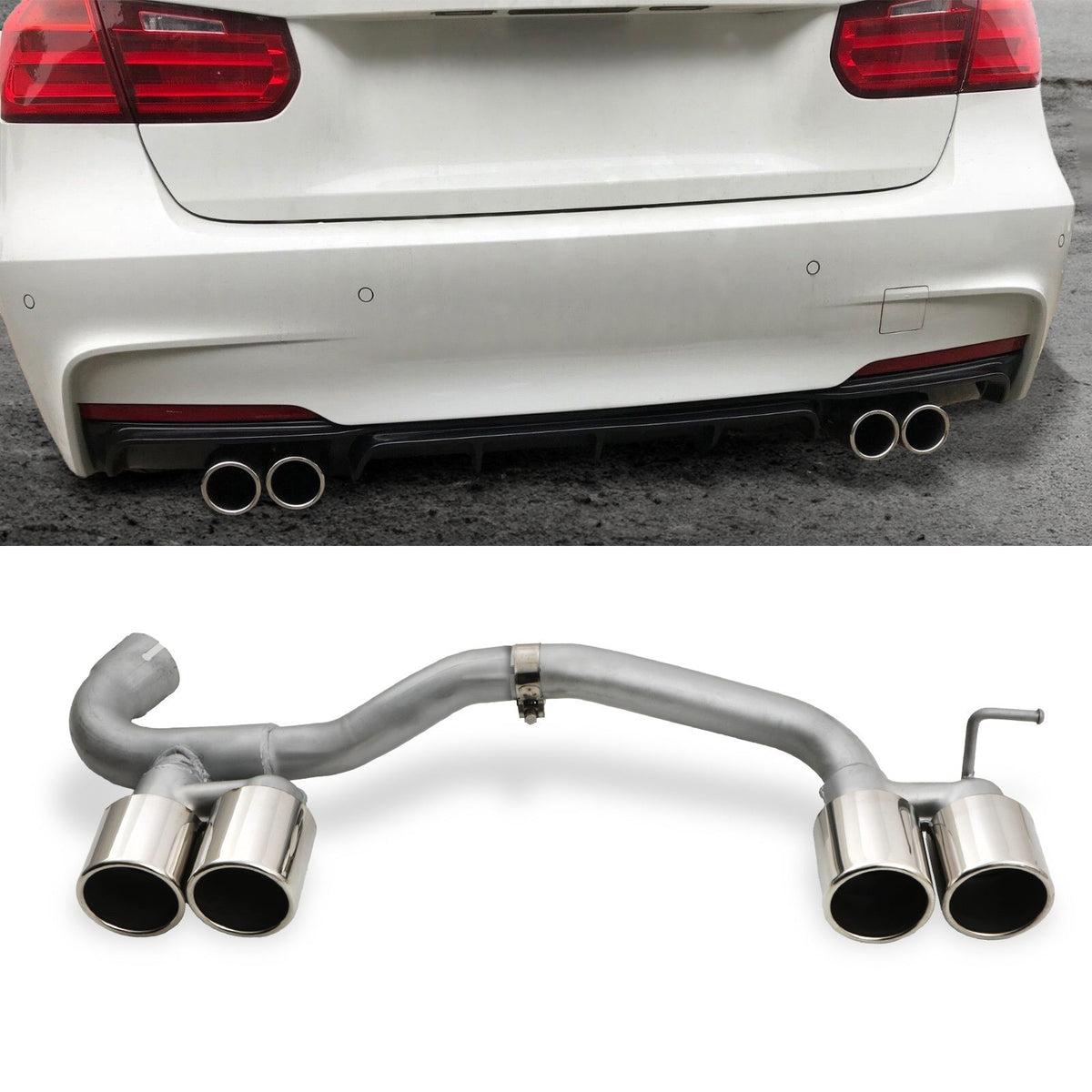 Gravity Performance M3 Style Quad Exhaust Conversion - BMW N20 F30 3 Series 12-19