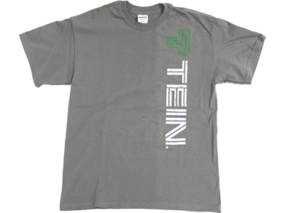 Gray TEIN T-shirt with vertical logo graphic (TN004-008).