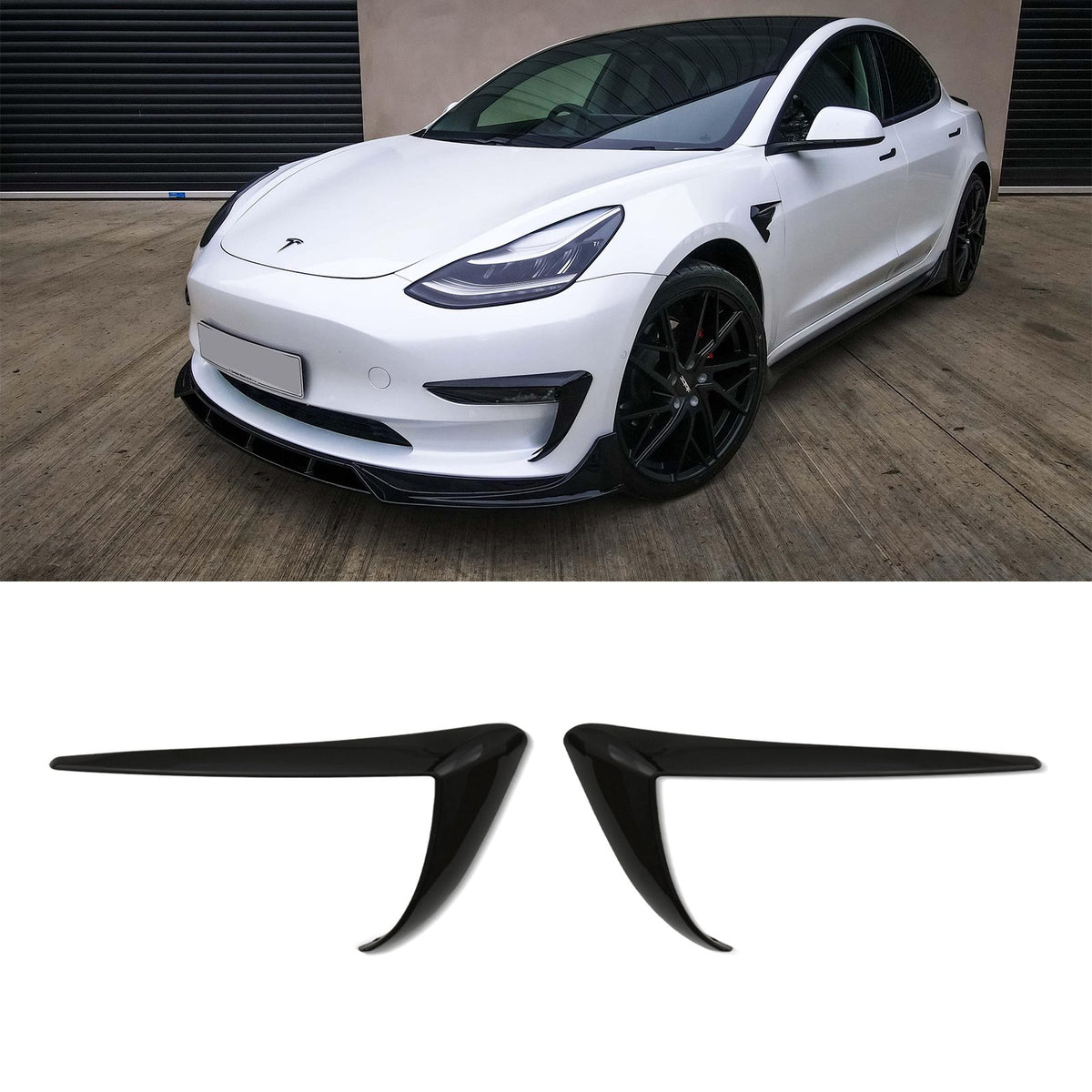 Gravity Performance Eyebrow Headlight Trim Gloss Black Tesla Model Y 2019-2021