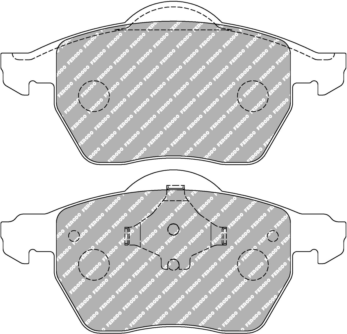 Ferodo FCP1717H manufacturer pad-profile technical drawing; not to scale
