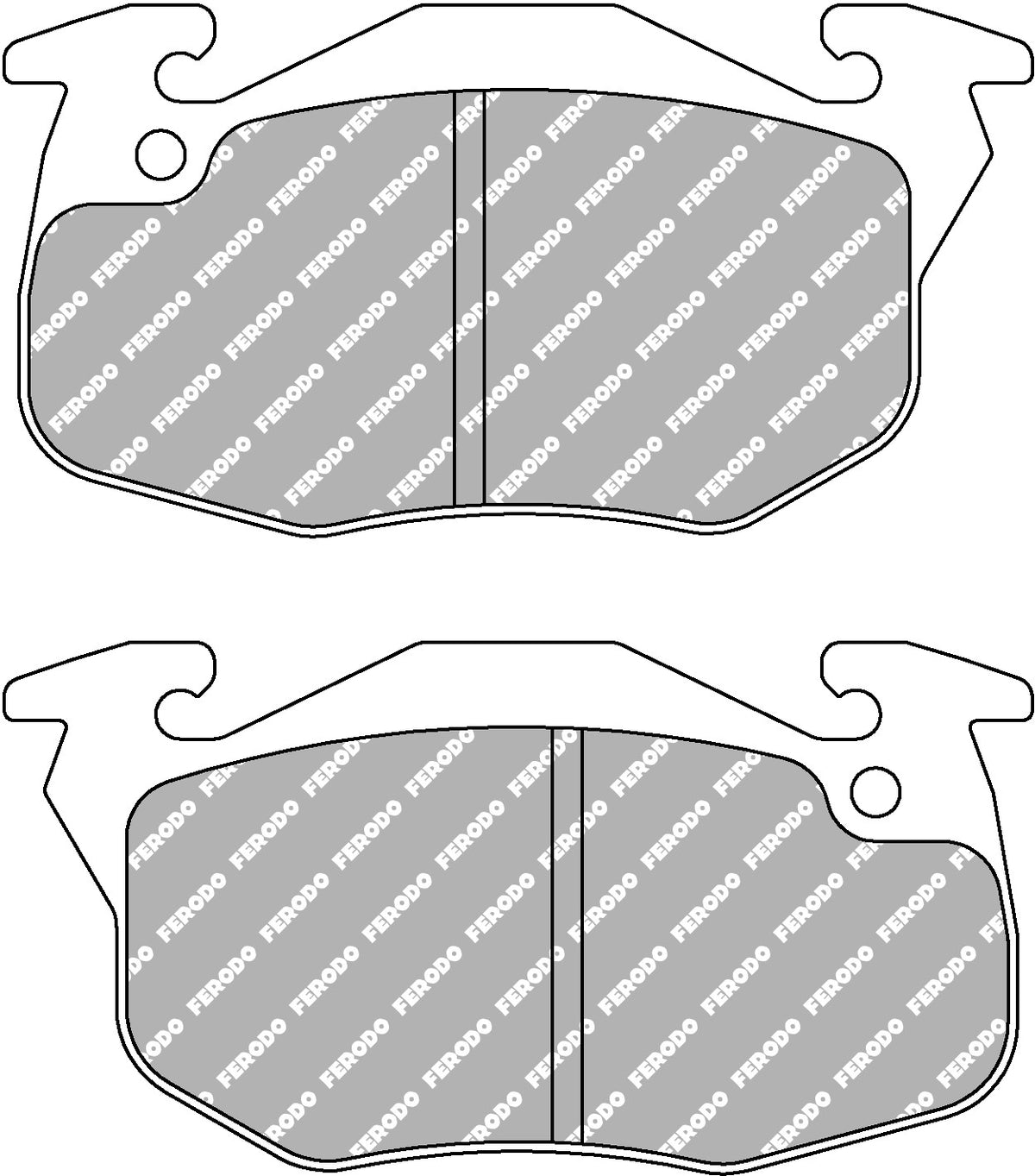 Ferodo FCP393H, FCP393R manufacturer pad-profile technical drawing; not to scale