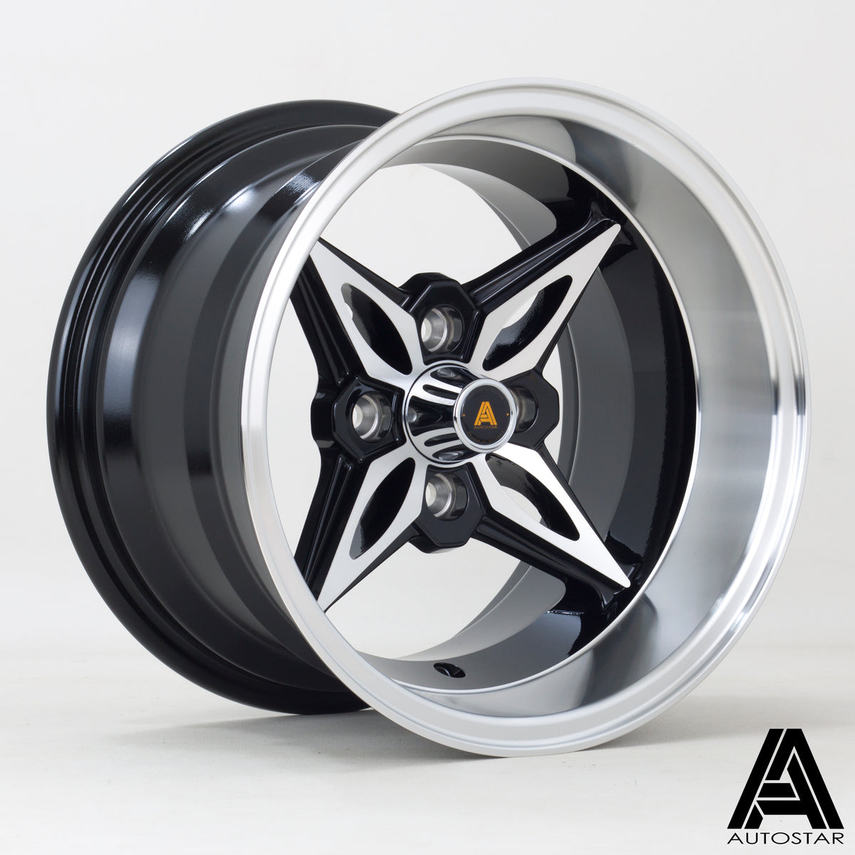Autostar Magic Alloy Wheel 15x7 ET35 4x100 Gloss Black Polished Face 67.1mm CB - AS-MAGI7015C1P35RFYB0671